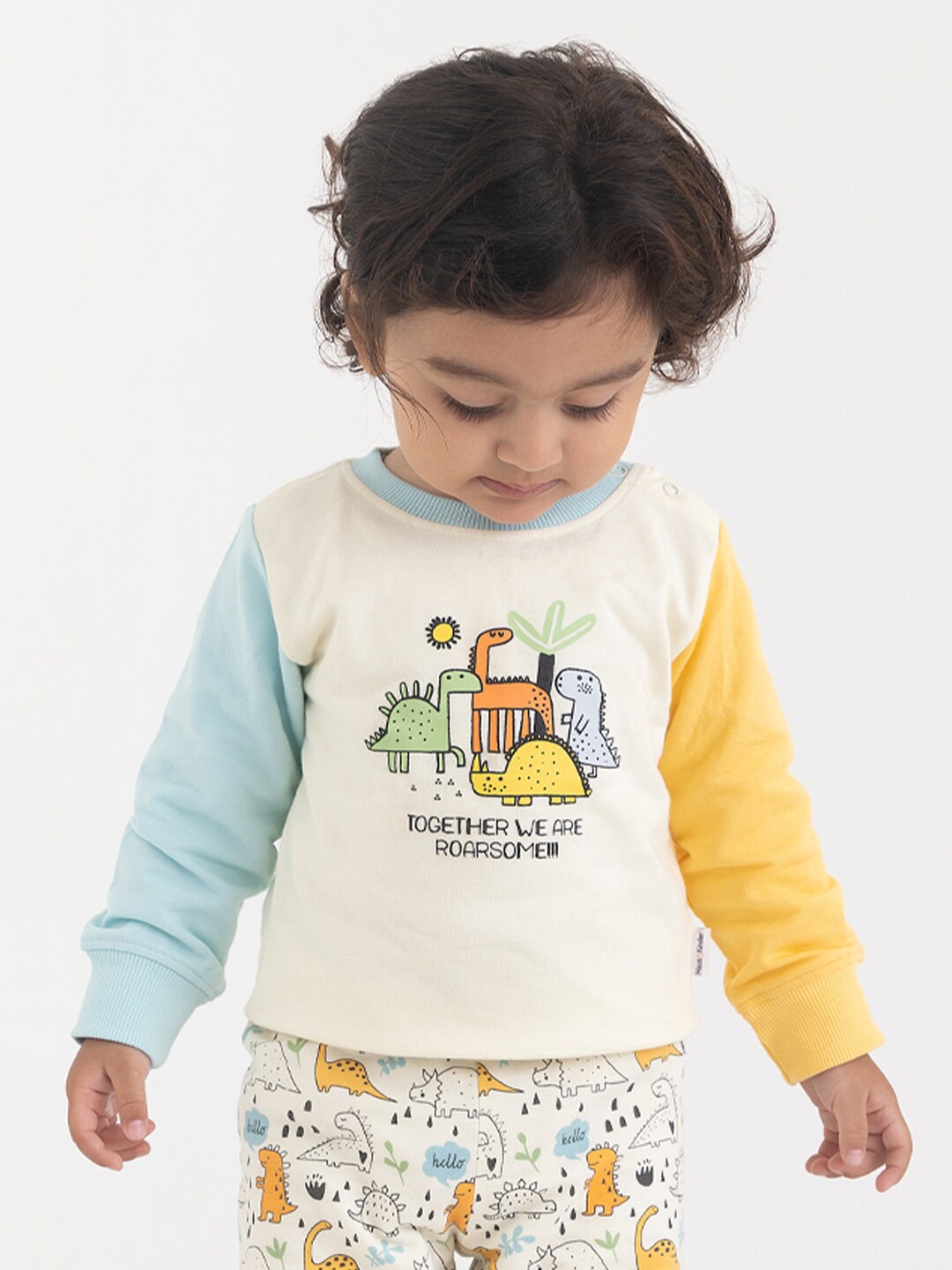 

haus & kinder Boys Graphic Printed Pure Cotton Sweatshirt, Off white