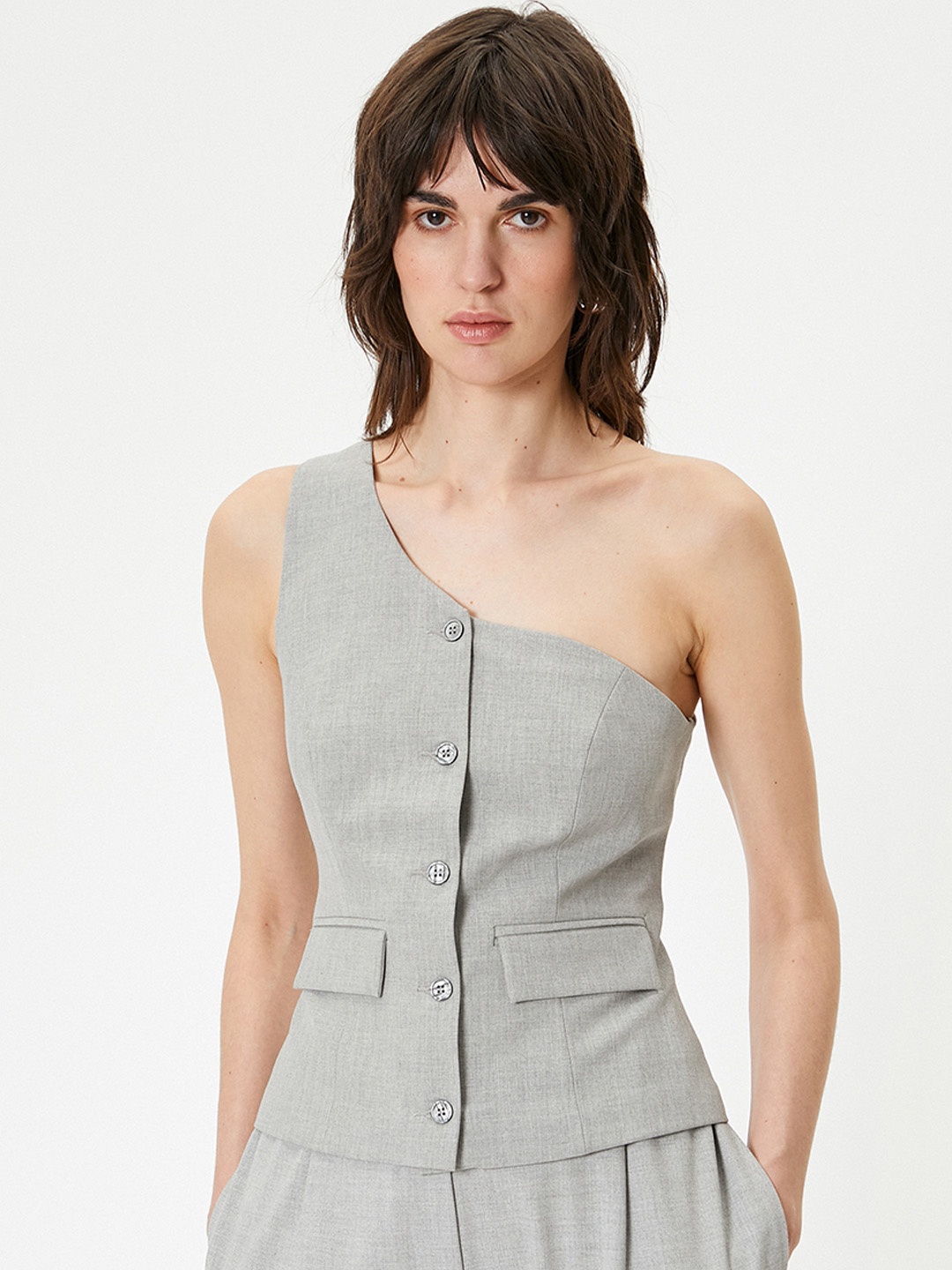 

Koton One Shoulder Top, Grey
