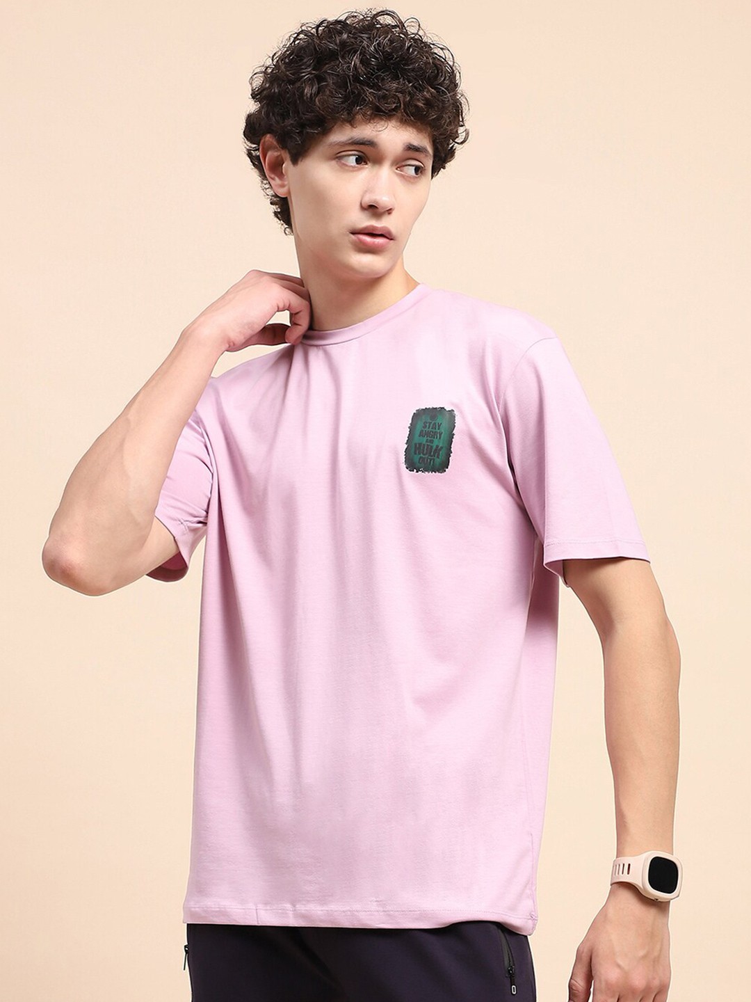 

CAMLA Hulk Printed Drop-Shoulder Sleeves T-shirt, Purple