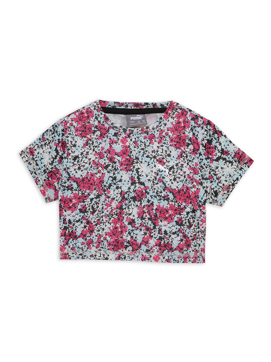 

Puma TRAIN FAVORITE Girls Printed Relaxed Fit Crop T-Shirt, Pink