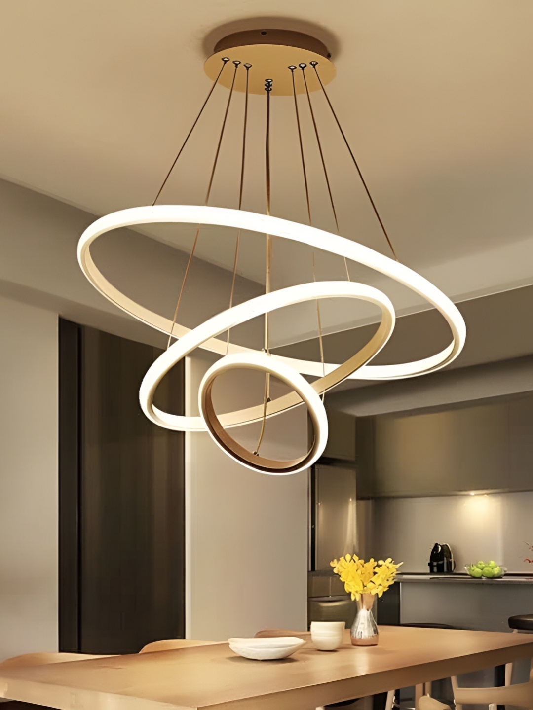 

ZOREZA Gold-Toned & White Glass Traditional Ceiling Lamp
