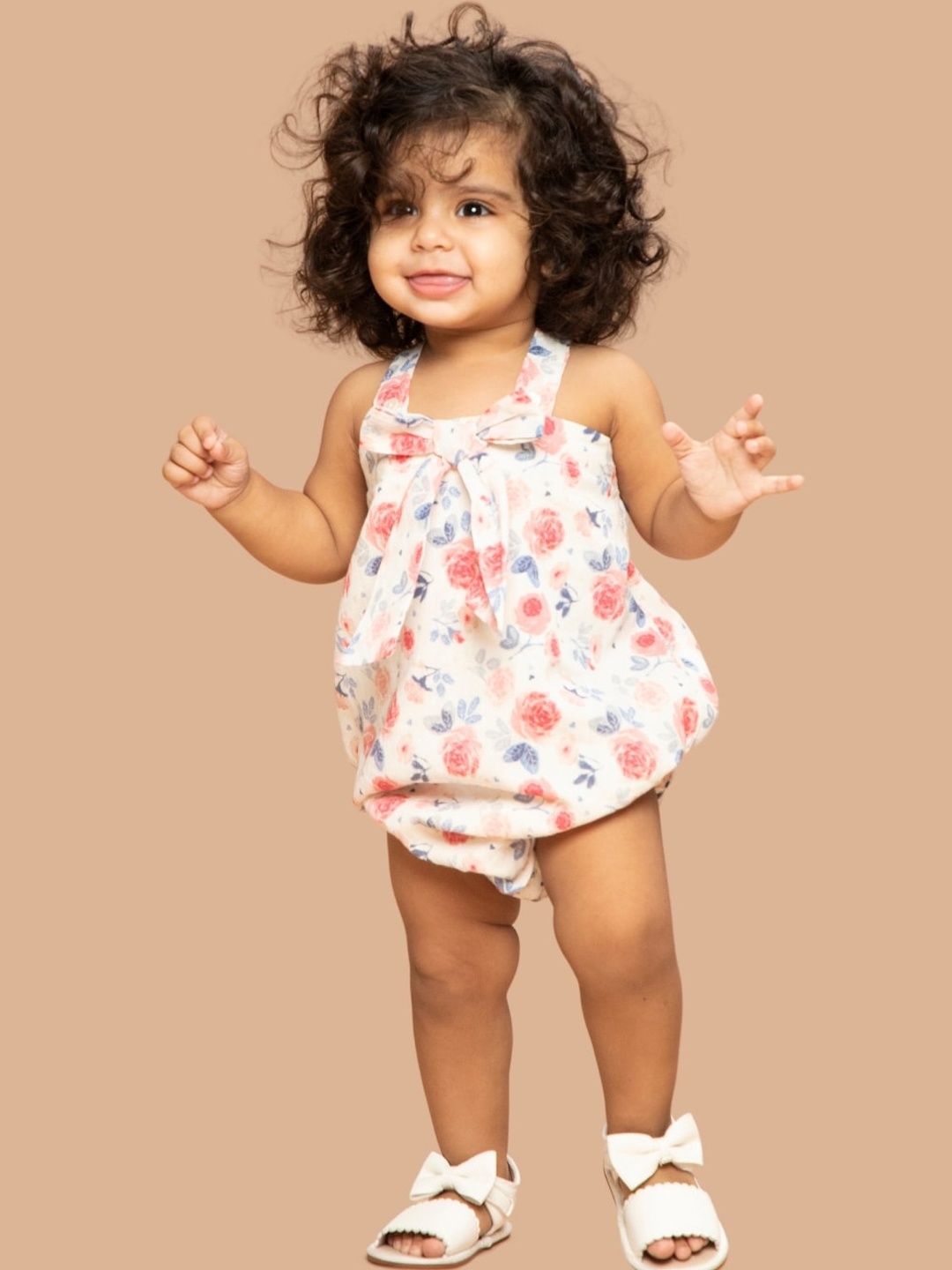 

Greendeer Girls Printed Pure Cotton Bodysuit, White