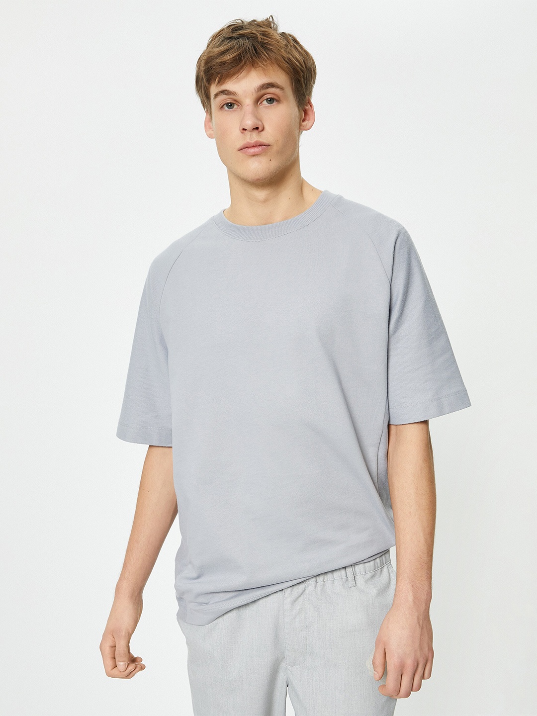 

Koton Round Neck Pure Cotton T-shirt, Grey