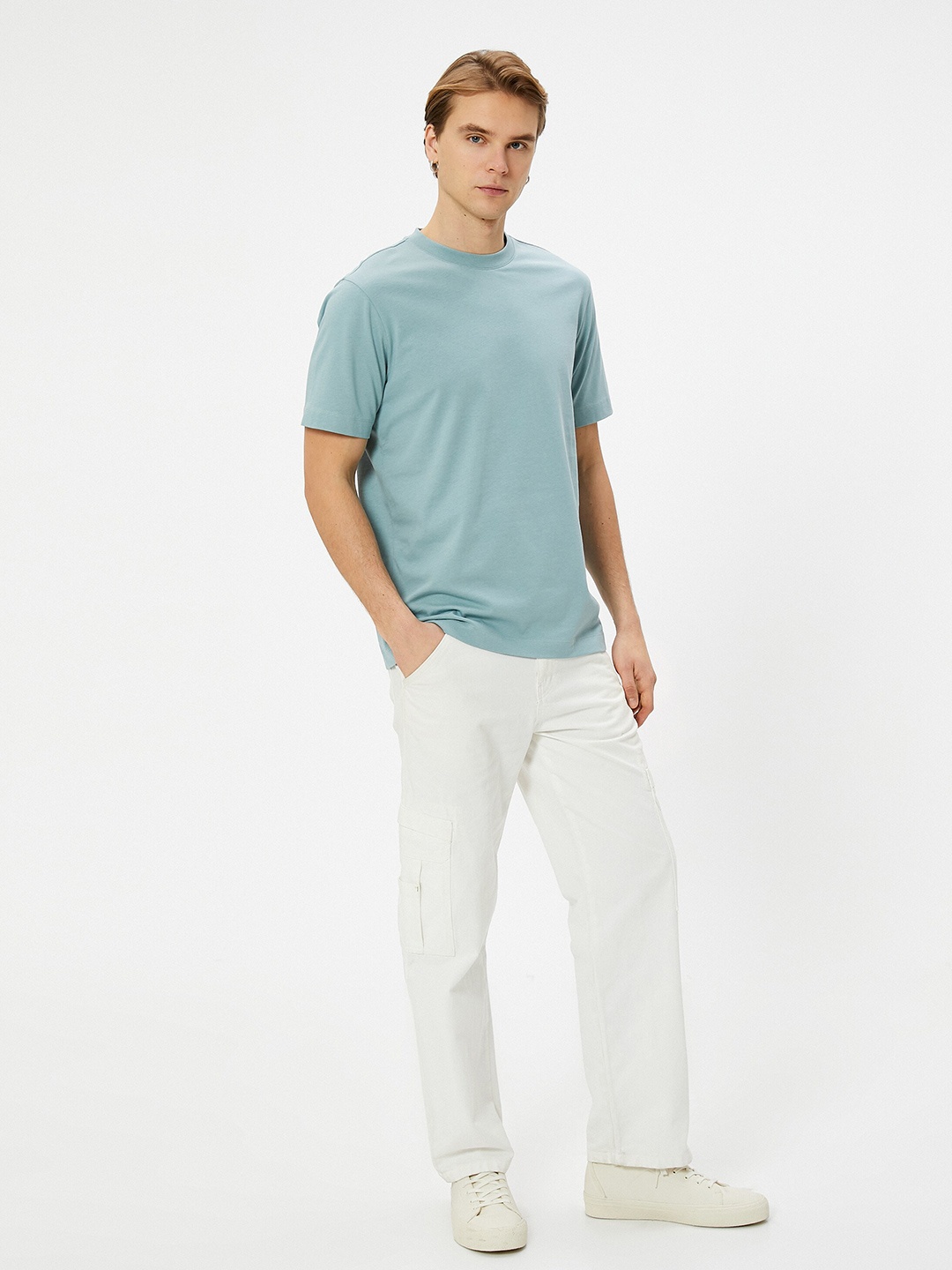 

Koton Round Neck Short Sleeves T-shirt, Blue