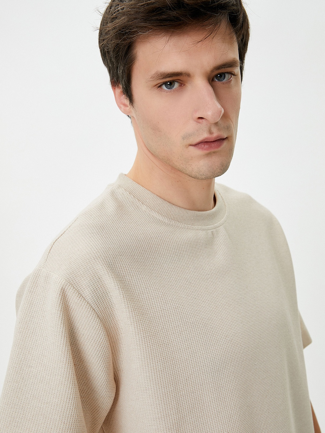 

Koton Round Neck Casual T-shirt, Beige