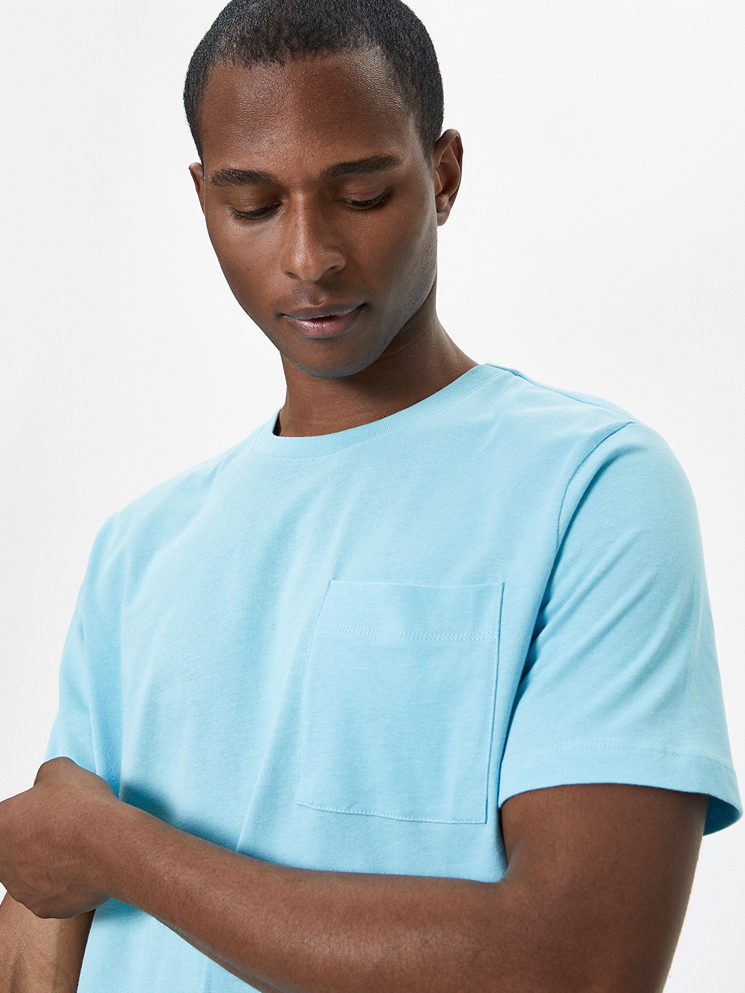 

Koton Round Neck Pockets Pure Cotton T-shirt, Blue