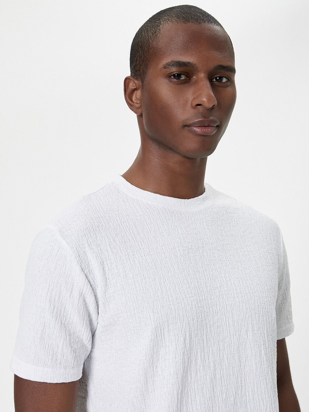 

Koton Self Design Slim Fit Pure Cotton T-shirt, White