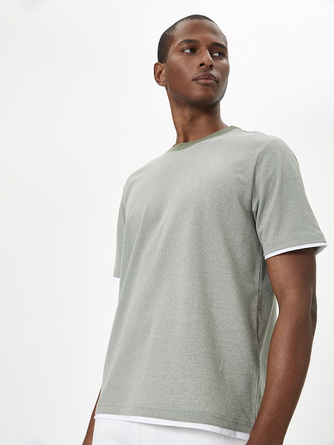 

Koton Round Neck Casual T-shirt, Green