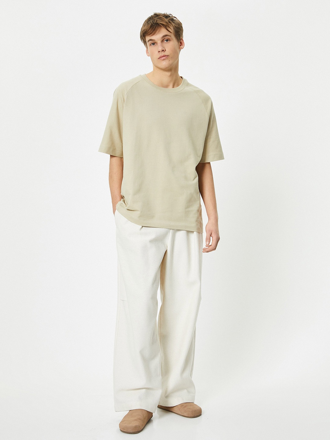 

Koton Raglan Sleeves Pure Cotton T-shirt, Beige