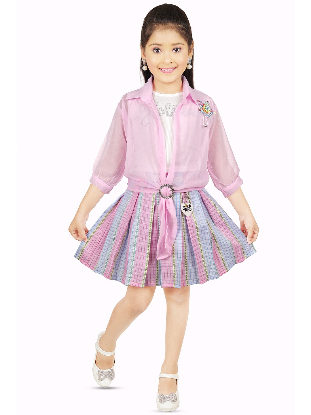 

BAESD Girls Embellished Top & Skirt Clothing Set, Pink