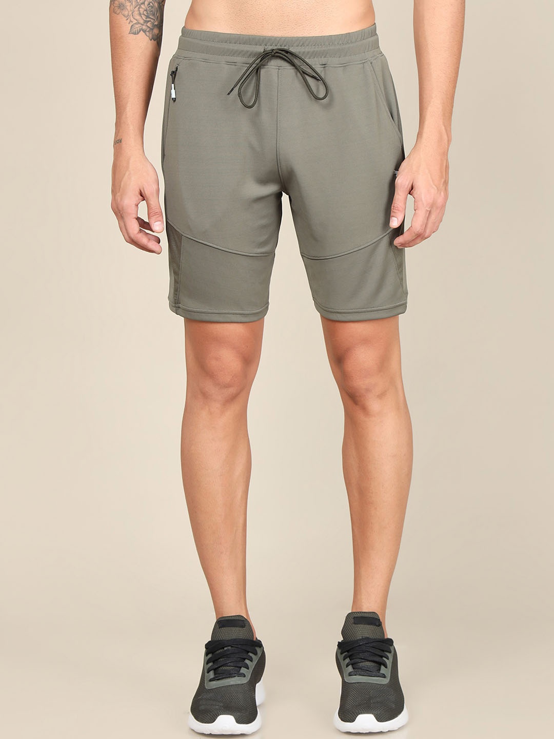 

Technosport Men SS'24 Slim Fit Mid-Rise Rapid-Dry Sports Shorts, Grey