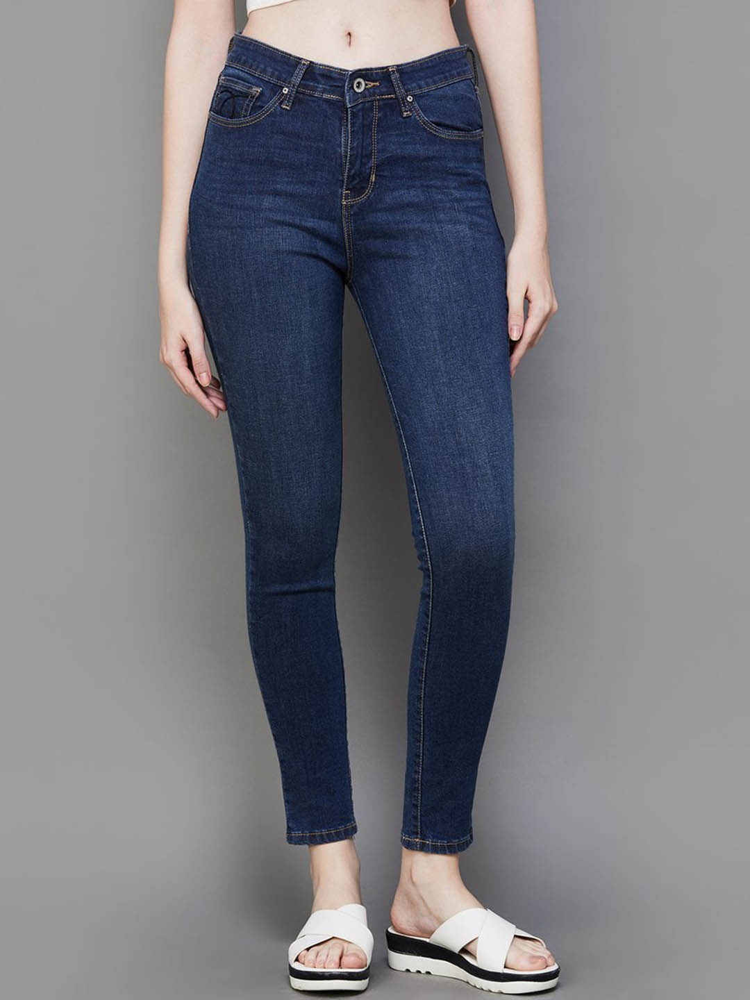 

Xpose Women Comfort Slim Fit High-Rise Stretchable Jeans, Blue