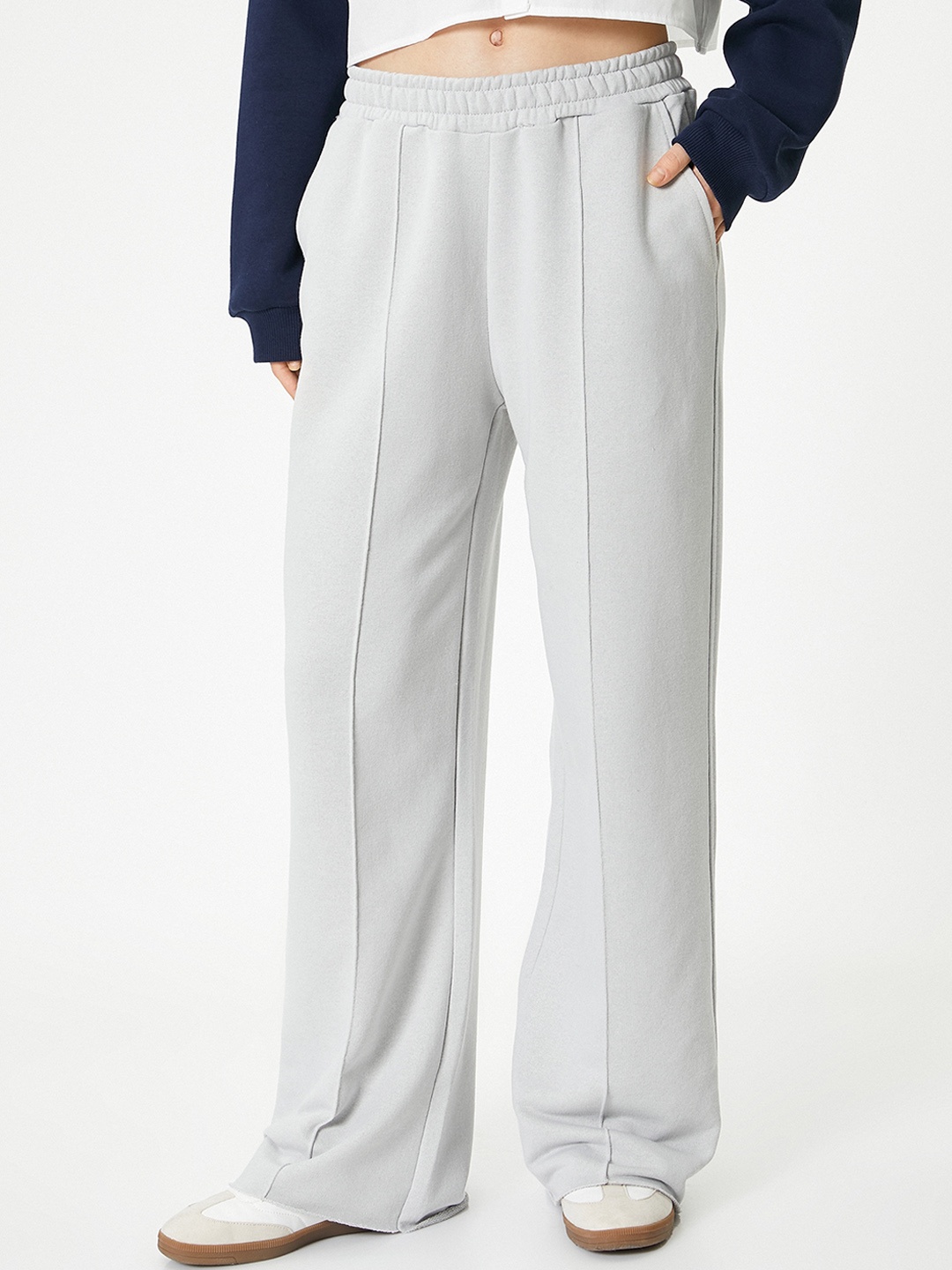 

Koton Women Regular Fit Side Pockets Track Pants, Grey