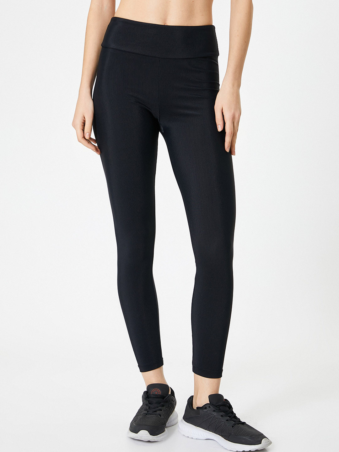 

Koton Women High-Rise Ankle-Length Tights, Black
