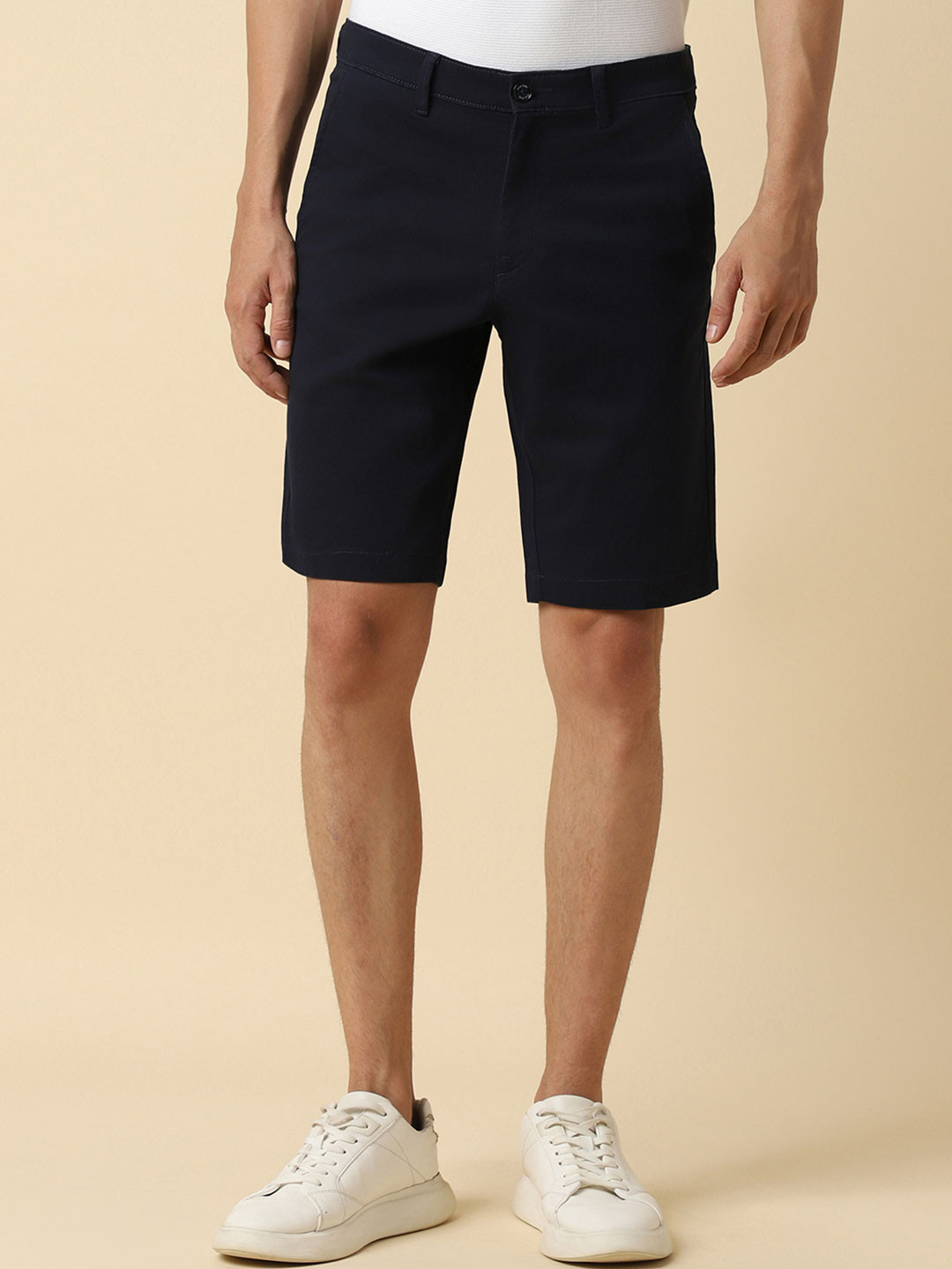 

Allen Solly Men Slim Fit Mid-Rise Regular Shorts, Navy blue