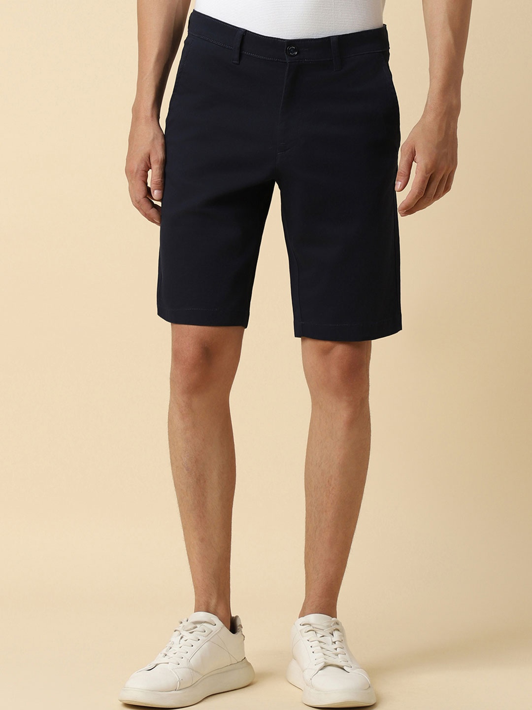 

Allen Solly Men Slim Fit Mid-Rise Regular Shorts, Navy blue