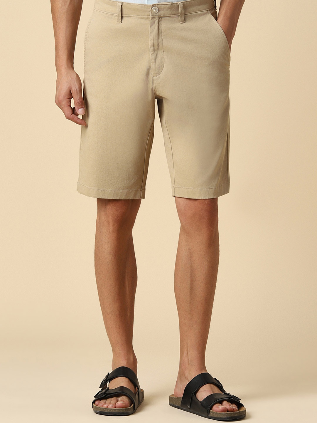 

Allen Solly Men Slim Fit Mid-Rise Regular Shorts, Beige