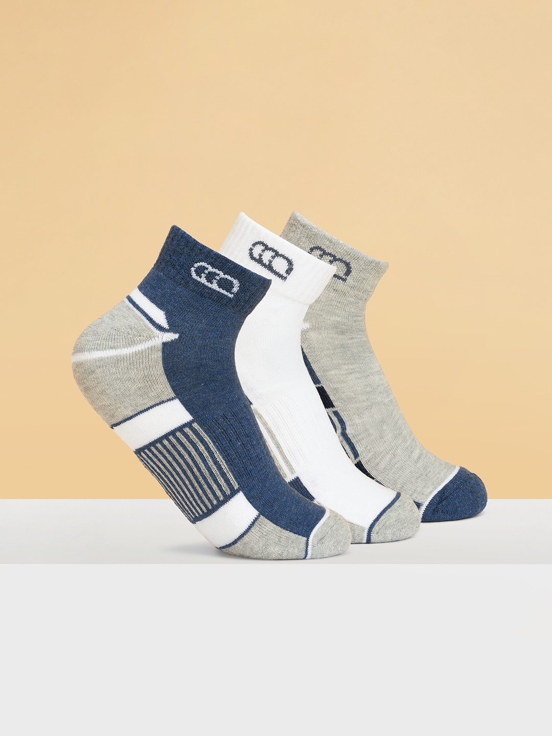 

Ajile by Pantaloons Men Pack Of 3 Patterned Ankle Length Socks, White