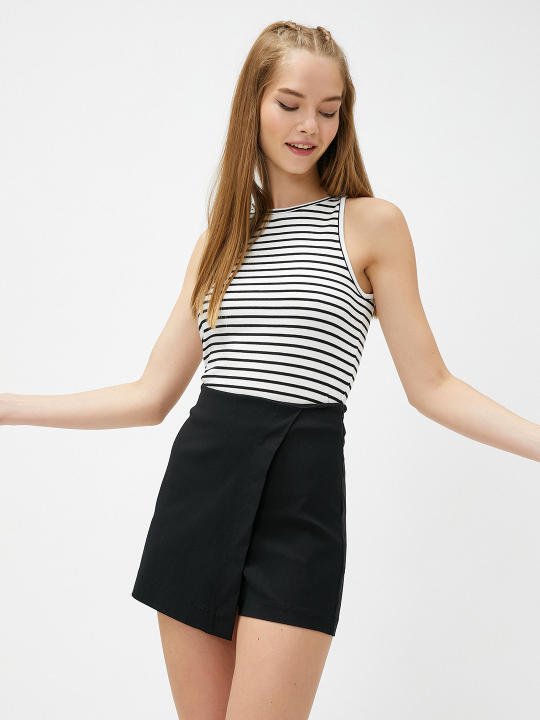 

Koton Horizontal Stripes Sleeveless Top, Beige