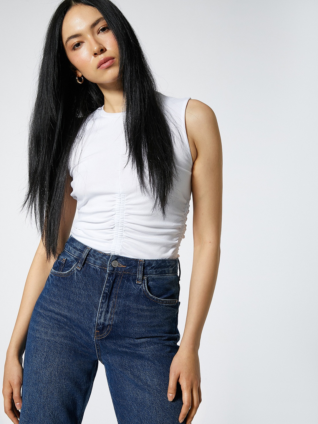 

Koton Round Neck Cotton Top, White