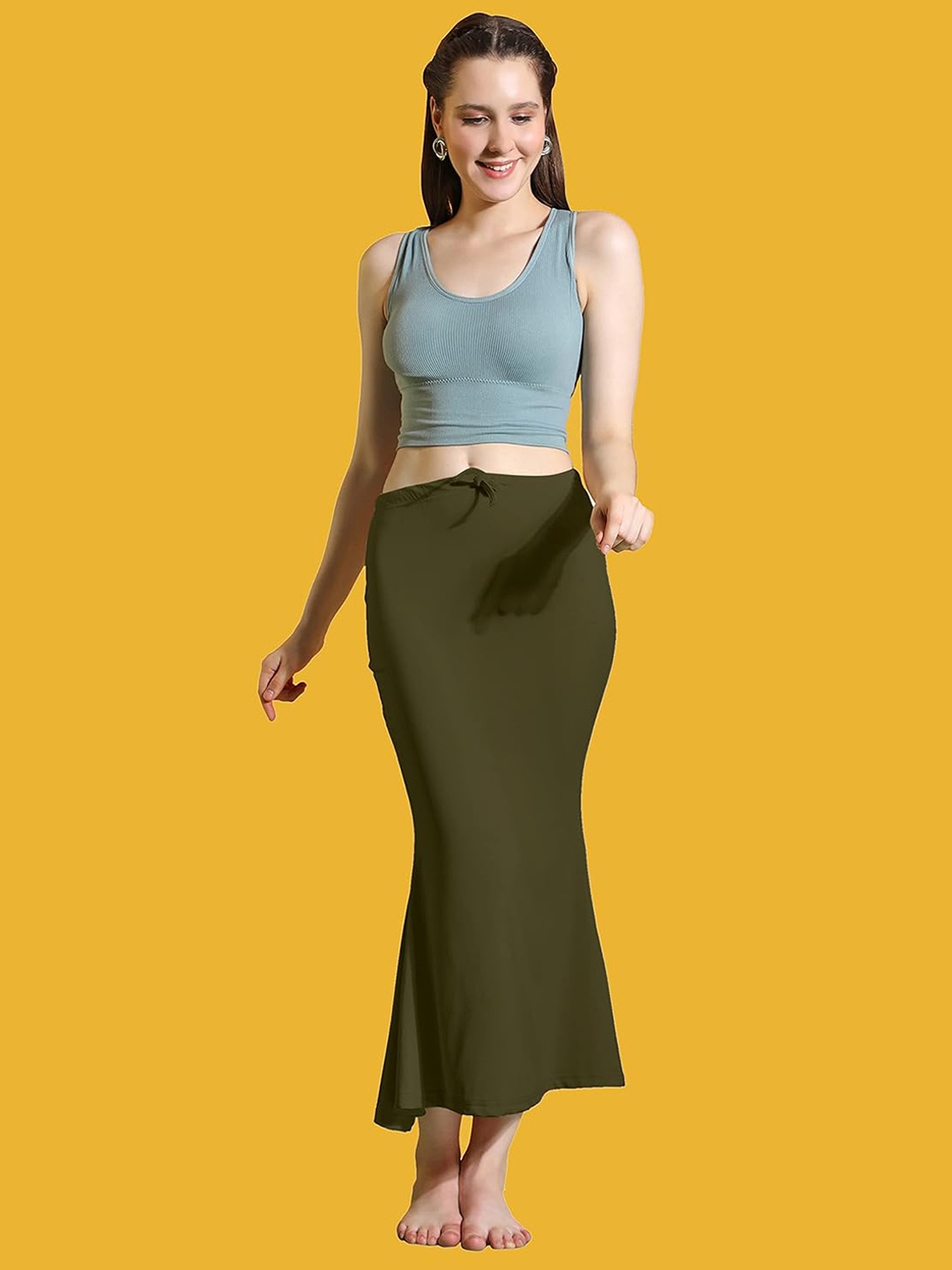

Ekasya Stretchable Saree Shapewear, Olive