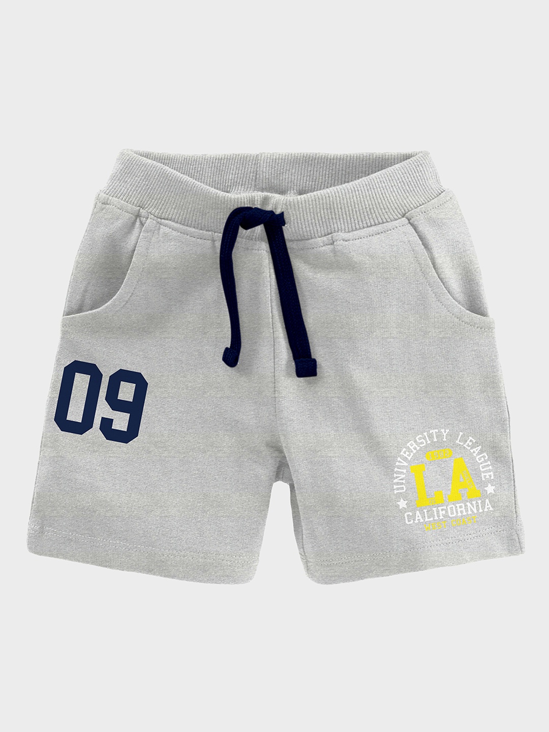 BAESD Boys Mid-Rise Cotton Shorts, Grey melange