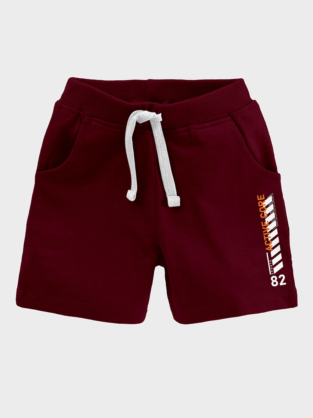 

BAESD Boys Mid-Rise Cotton Shorts, Maroon