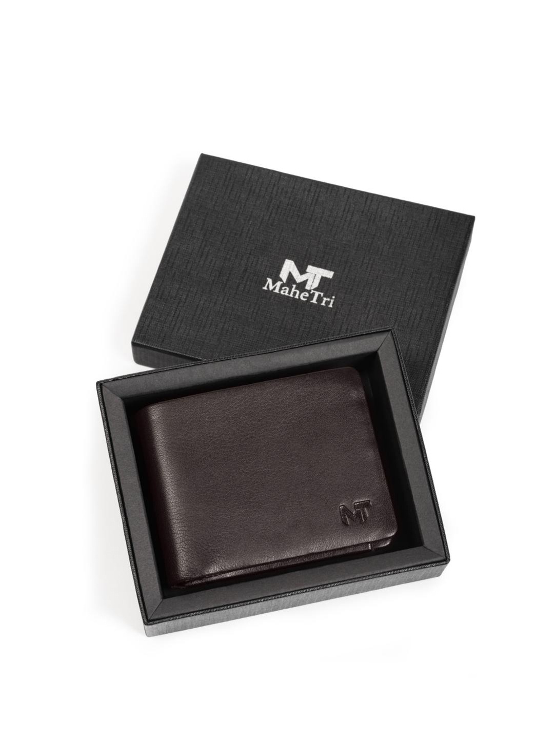 MaheTri Men Leather Card Holder, Brown