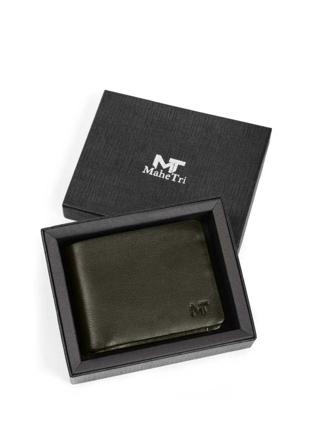 

MaheTri Men Leather Card Holder, Olive
