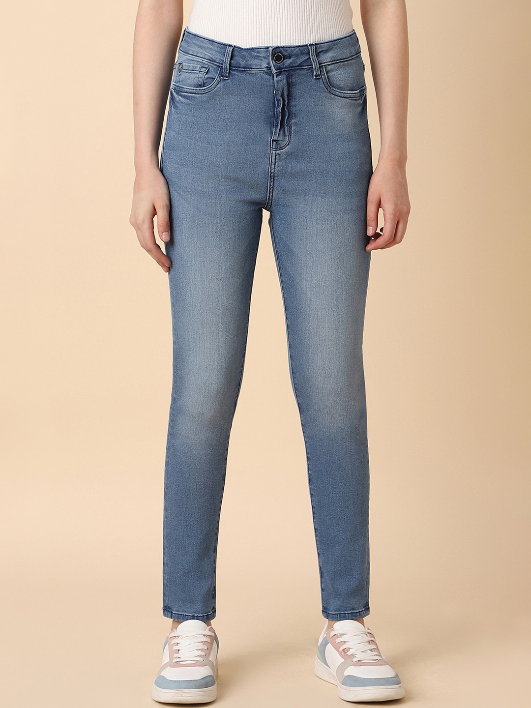 

Allen Solly Woman Skinny Fit Heavy Fade Clean Look Stretchable Jeans, Blue