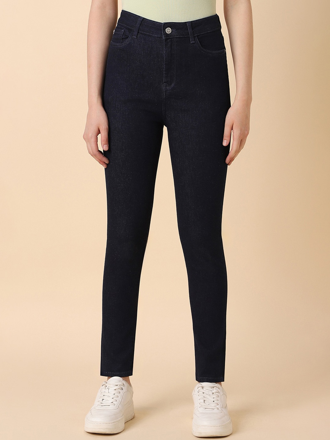 

Allen Solly Woman Skinny Fit Clean Look Stretchable Jeans, Navy blue