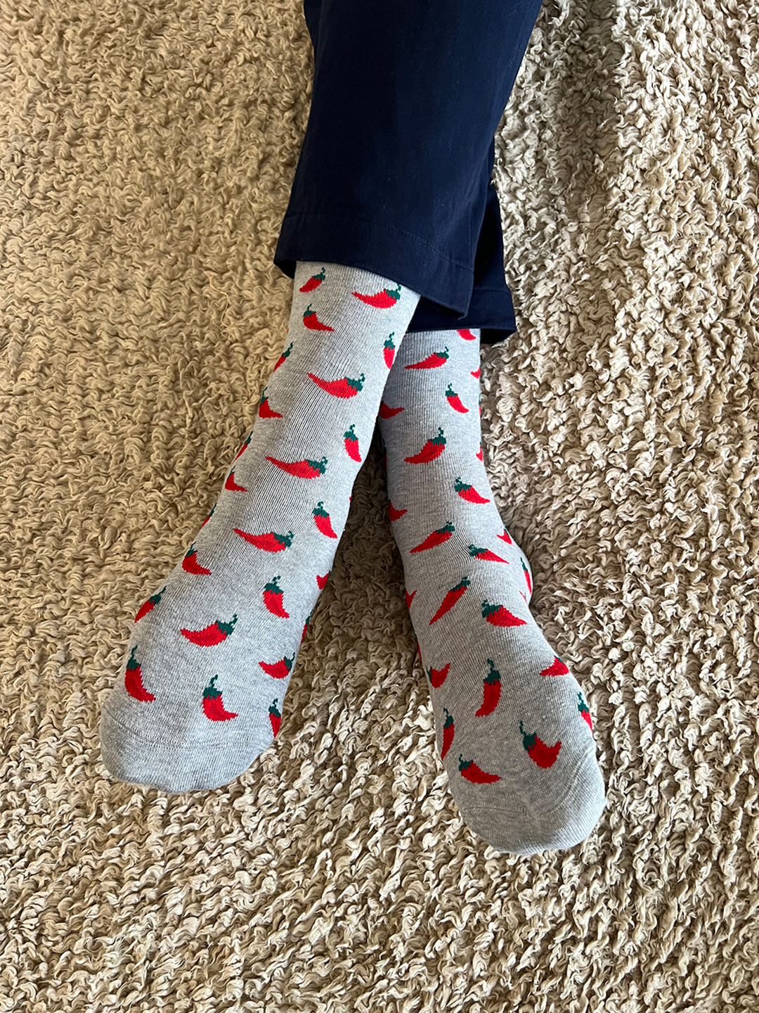 

Mint & Oak Men Printed Cotton Calf Length Socks, Grey