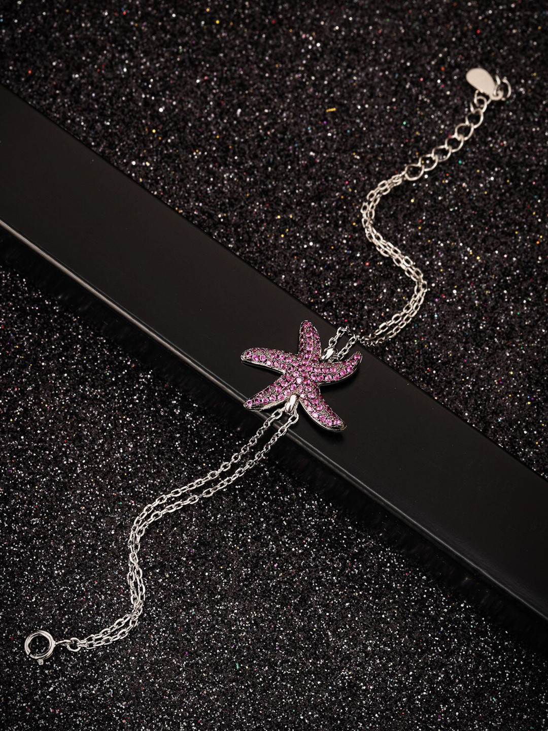 

PRIONI 925 Sterling Silver Rhodium-Plated CZ-Studded Bracelet