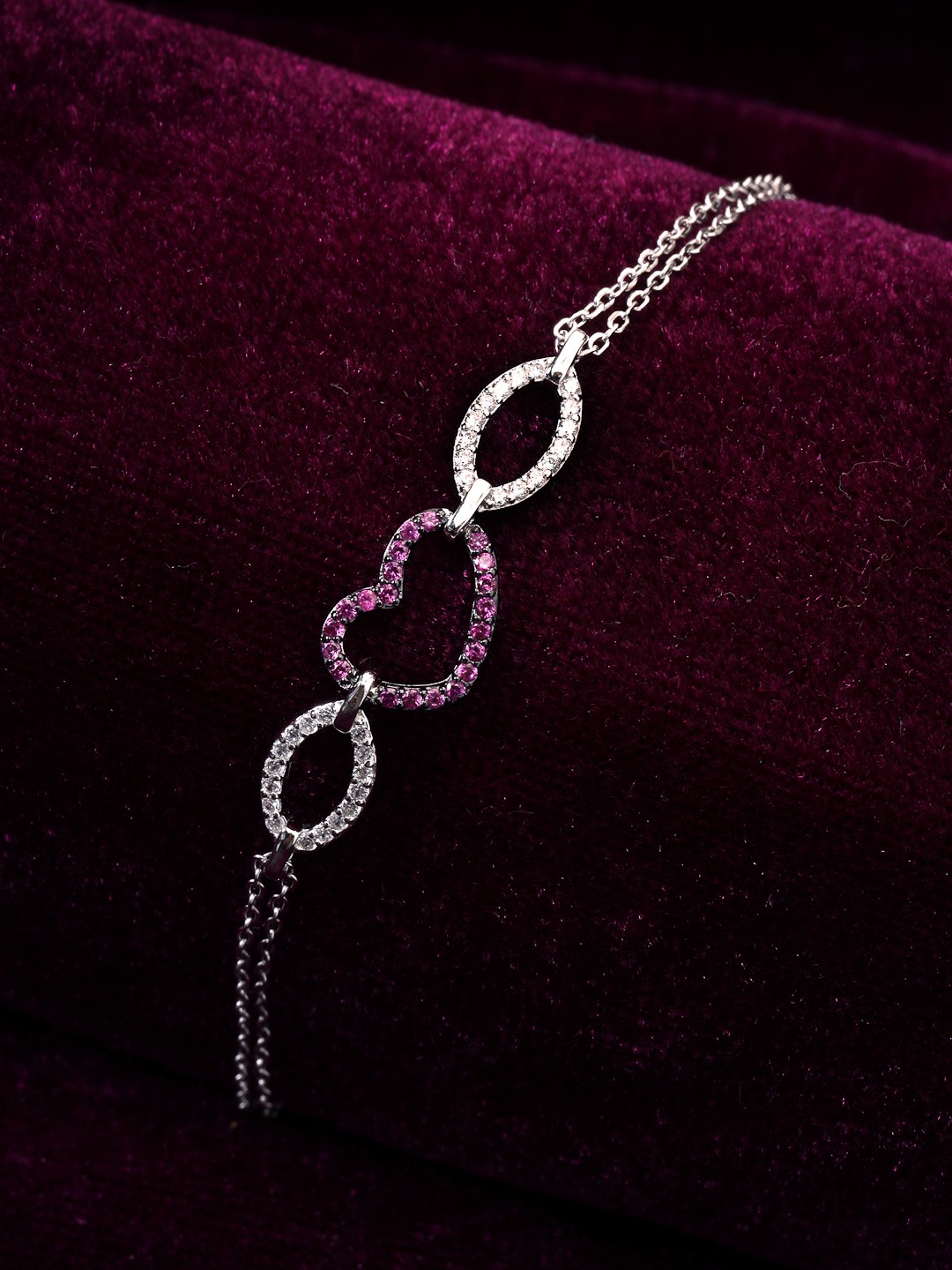 

PRIONI 925 Sterling Silver Rhodium-Plated CZ-Studded Bracelet