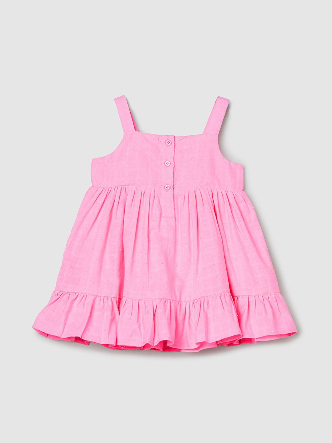 

max Girls Shoulder Straps Gathered A-Line Dress, Pink