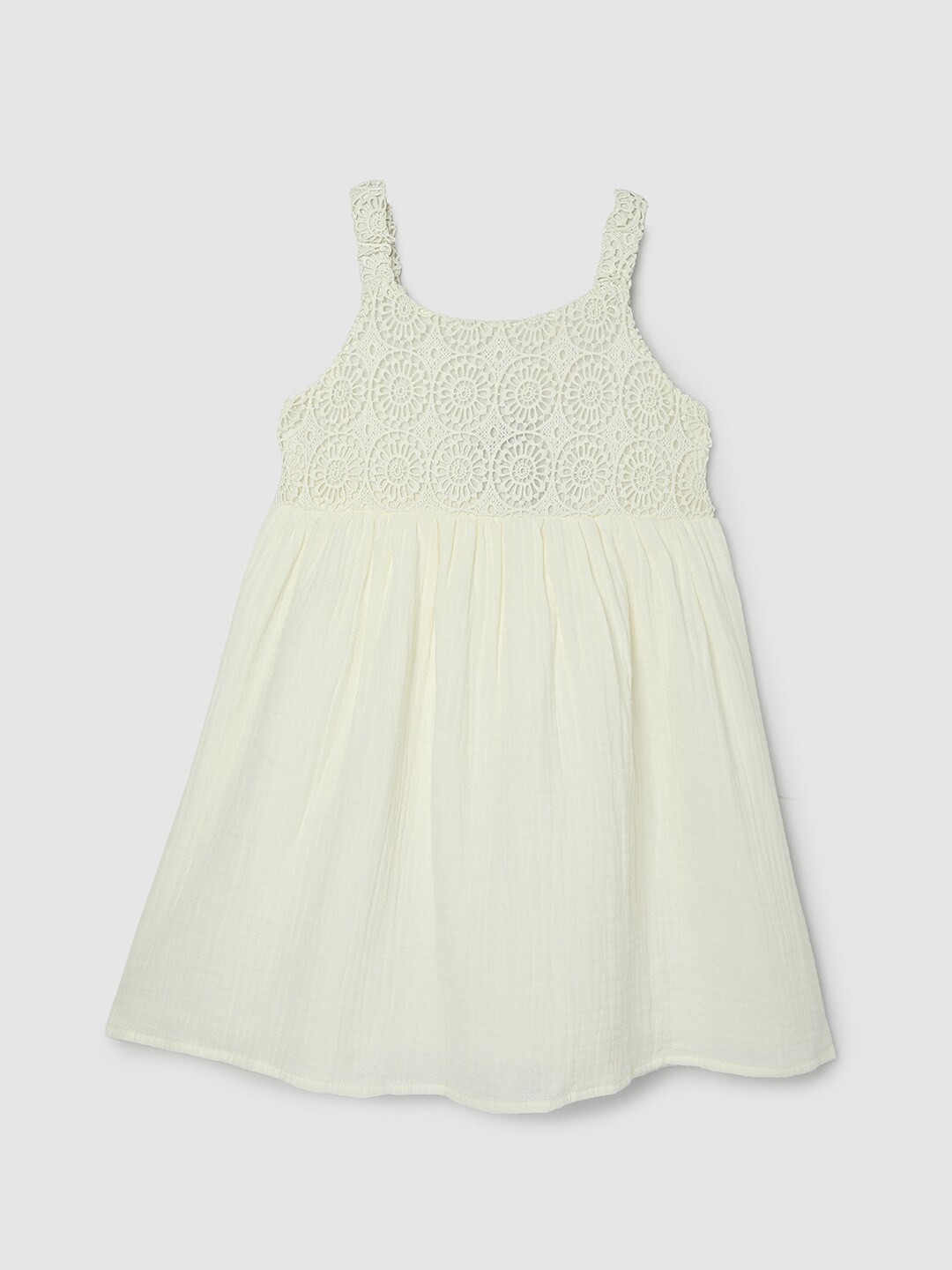 

max Girls Ethnic Motifs Embroidered A-Line Dress, White