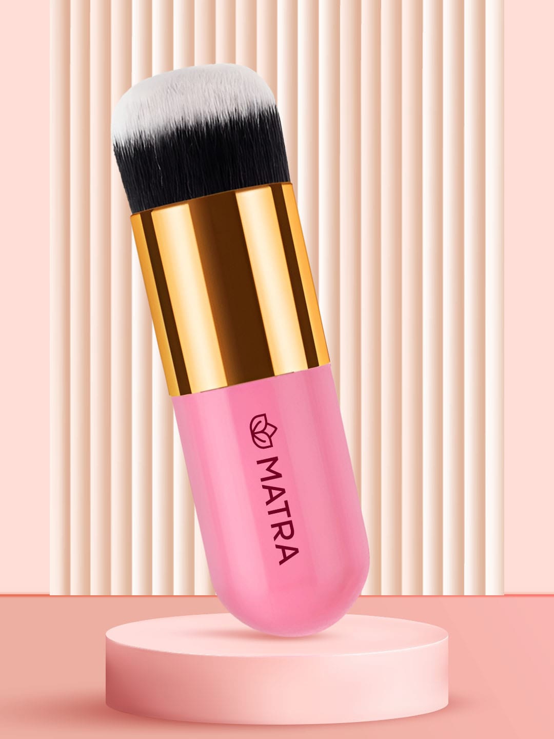 MATRA Fat Brush Kabuki Blush Makeup Brush For Face Powder Foundation, Pink