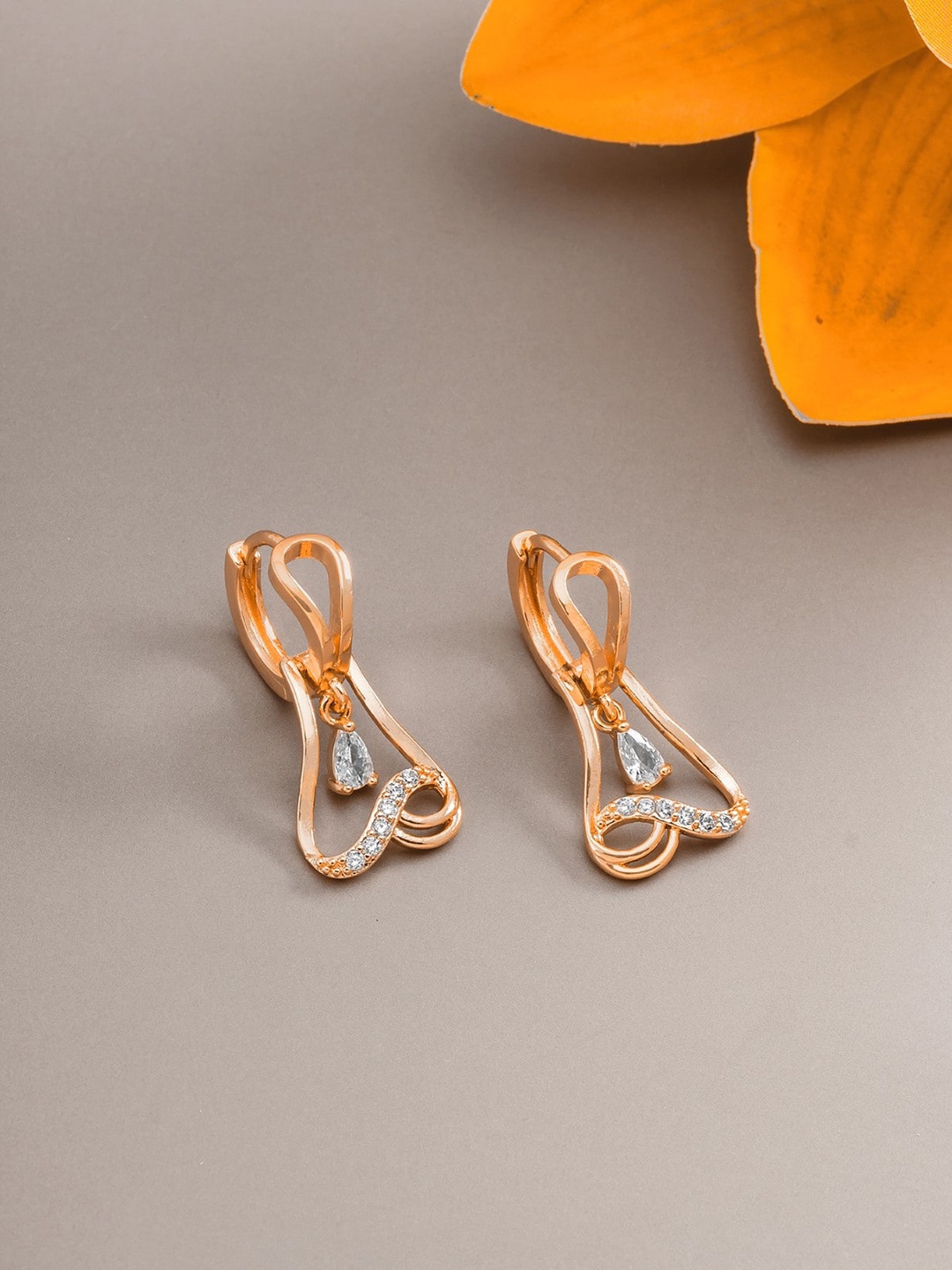 LUMIERE JEWEL Gold-Plated Contemporary Drop Earrings