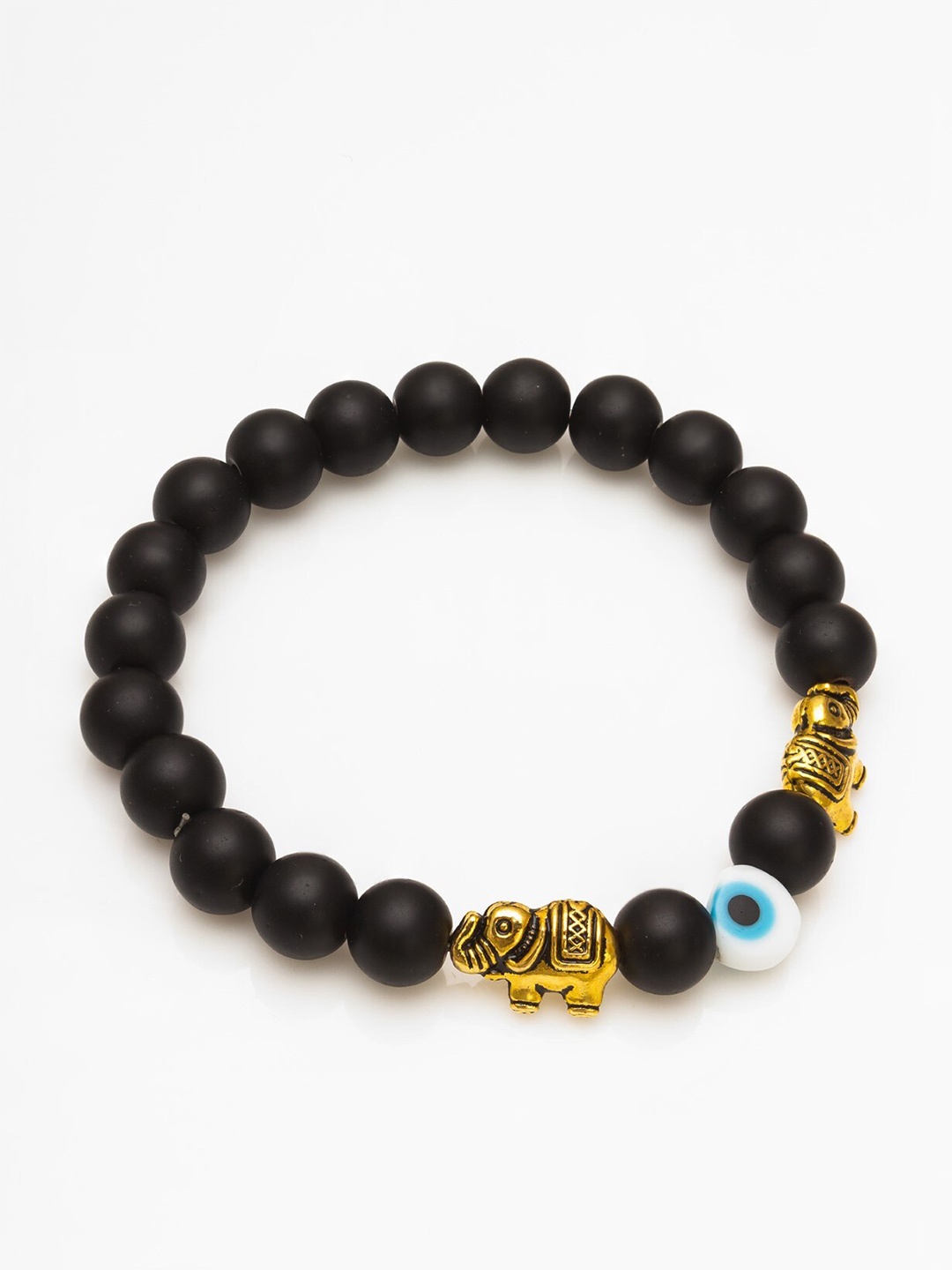 

LUMIERE JEWEL Unisex Beaded Elasticated Bracelet, Gold