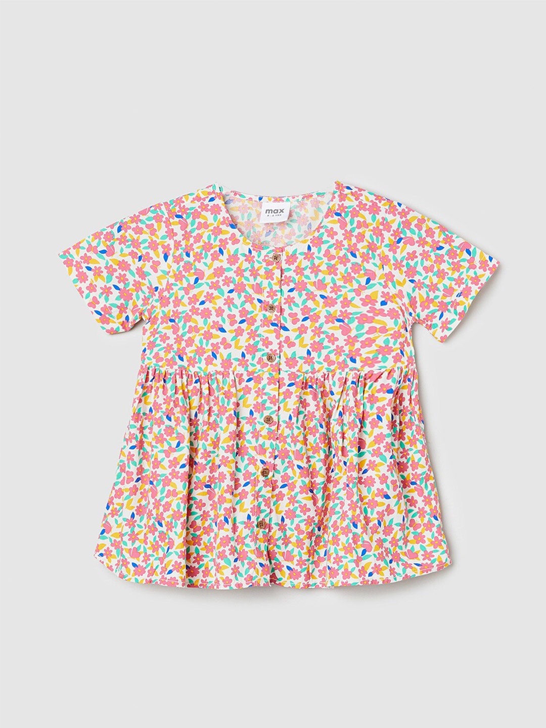 

max Floral Print Cotton Top, White