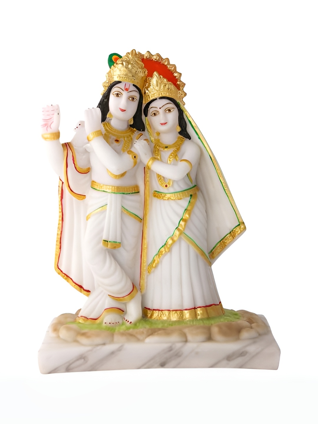 krishnagallery1 White and GoldToned Religious Idol Showpiece