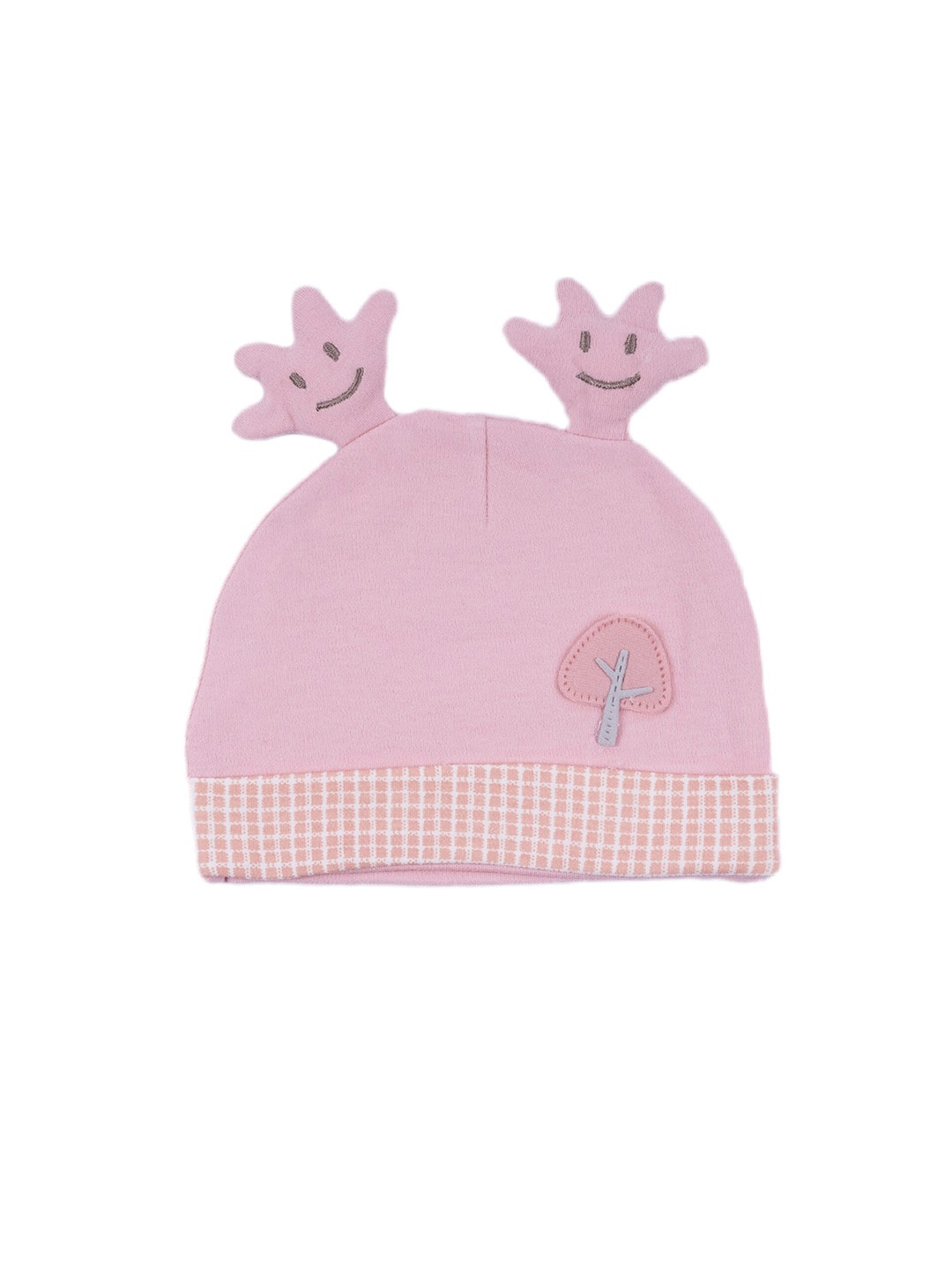 

Baby Moo Kids Printed Cotton 3D Beanie Cap, Pink