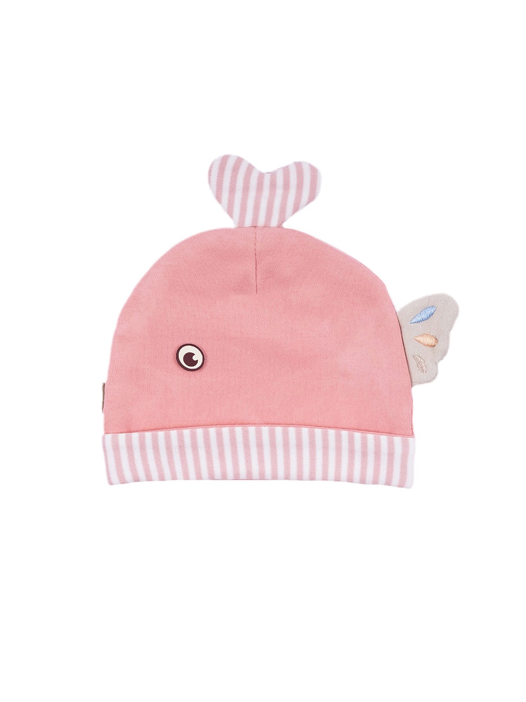 

Baby Moo Kids Printed Cotton 3D Beanie Cap, Peach