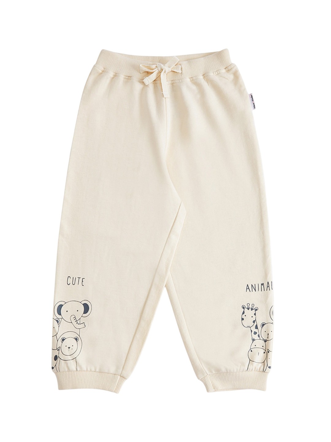 

haus & kinder Boys Graphic Printed Pure Cotton Joggers, Off white