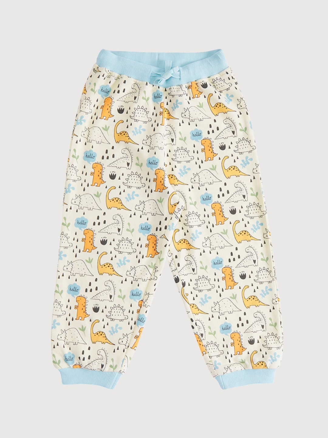 

haus & kinder Boys Graphic Printed Pure Cotton Joggers, Off white