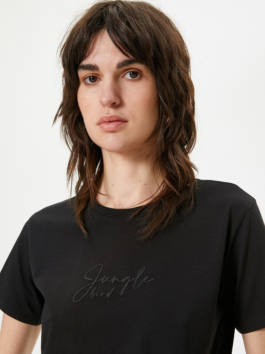 

Koton Round Neck Pure Cotton Casual T-shirt, Black