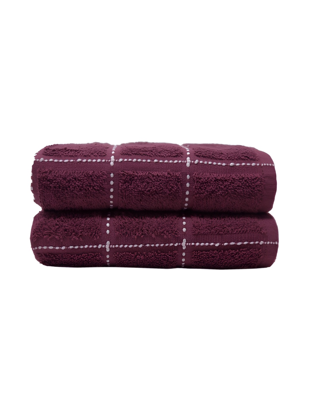 

MYTRIDENT 2-Pcs Red Patterned Pure Cotton Hand Towel
