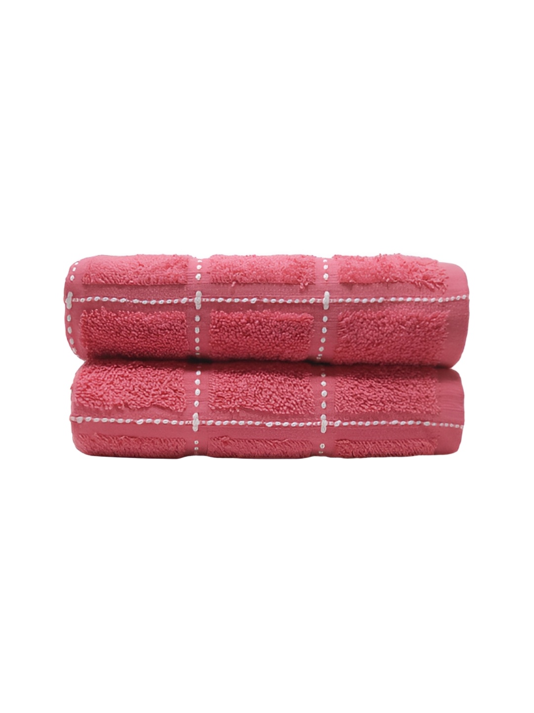 

MYTRIDENT 2-Pcs Camellia Rose Patterned Pure Cotton Hand Towel, Red