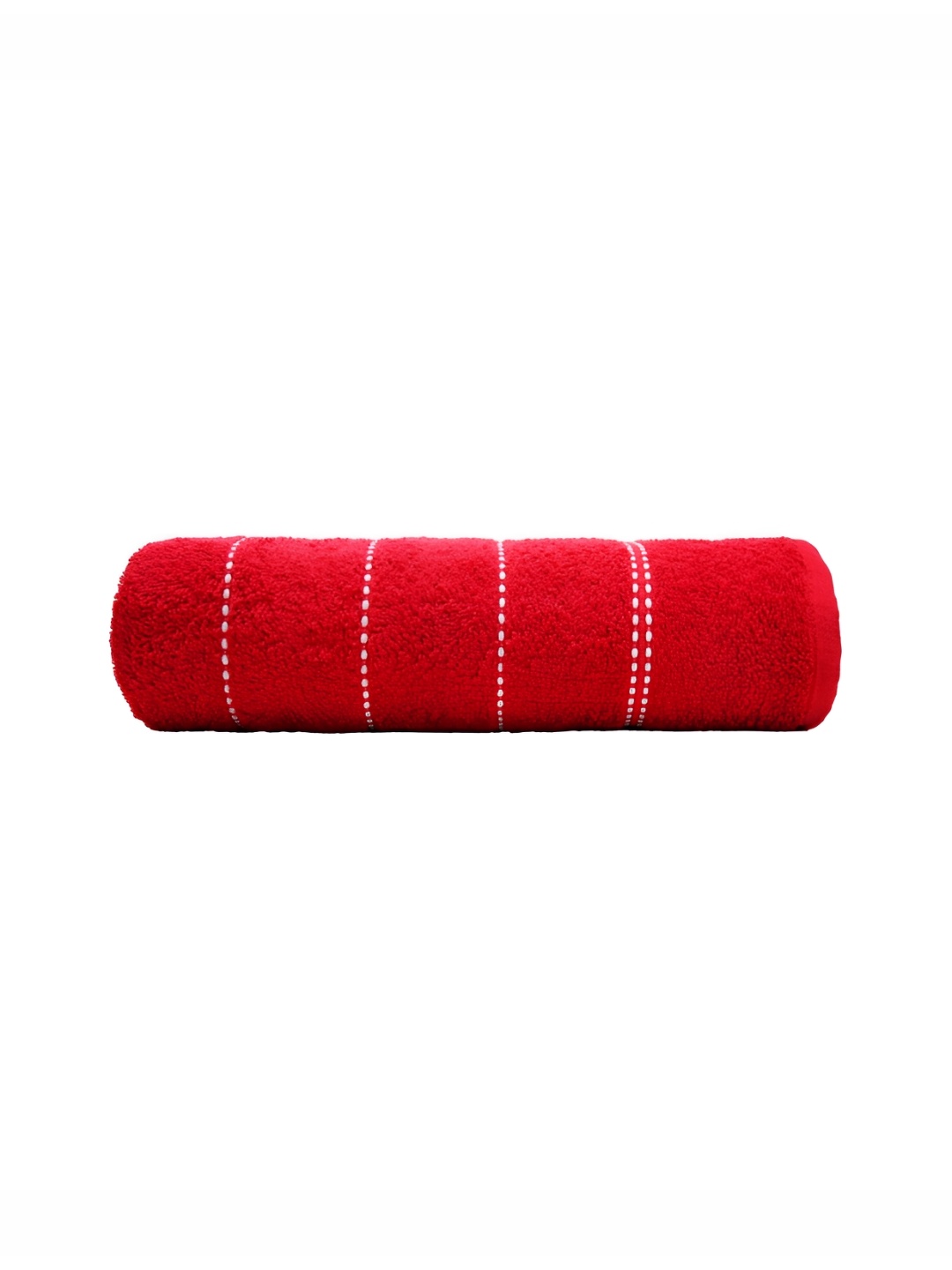 

MYTRIDENT Red & White Striped Cotton 400 GSM Bath Towel
