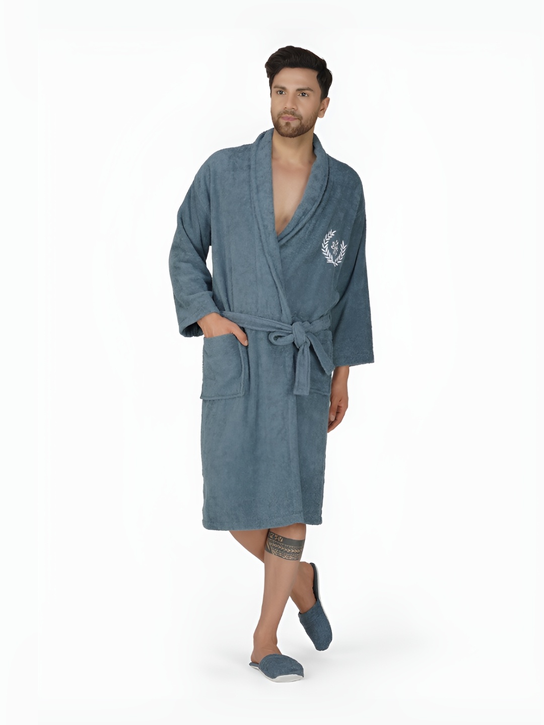 

Aura Women Pure Bamboo Bath Robe, Blue